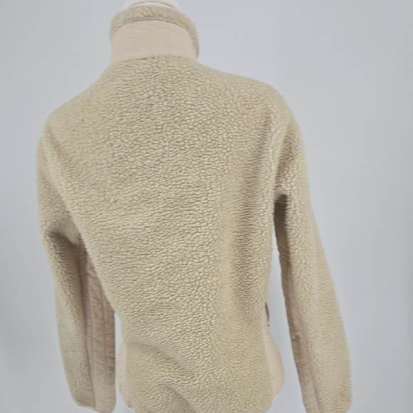 Patagonia Cream Teddy Jacket Full-Zip Stand-Up Collar - Picture 13 of 14